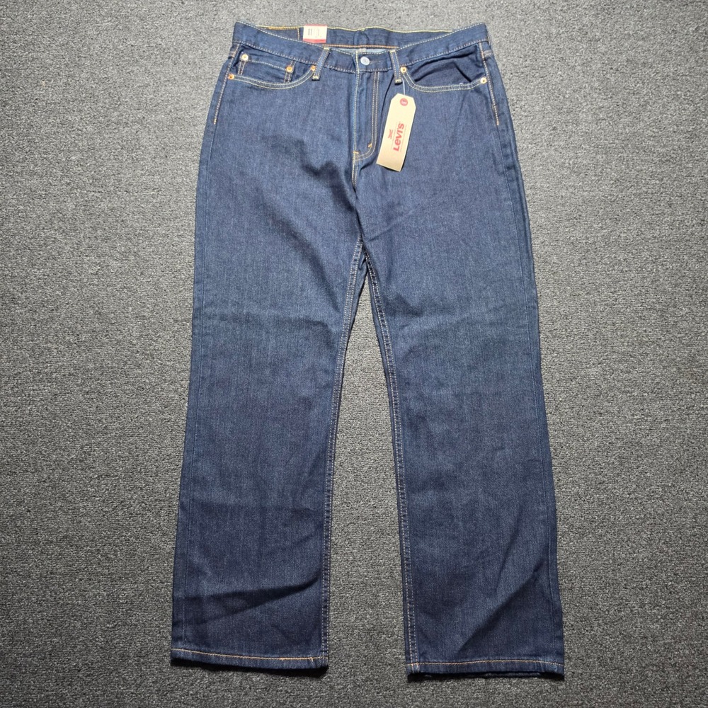 Levis 514 Straight Fit Jeans Dark Indigo Blue Mens 36x30 Work Pants Casual New